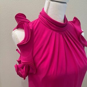 Ruffle sleeve knee length dress